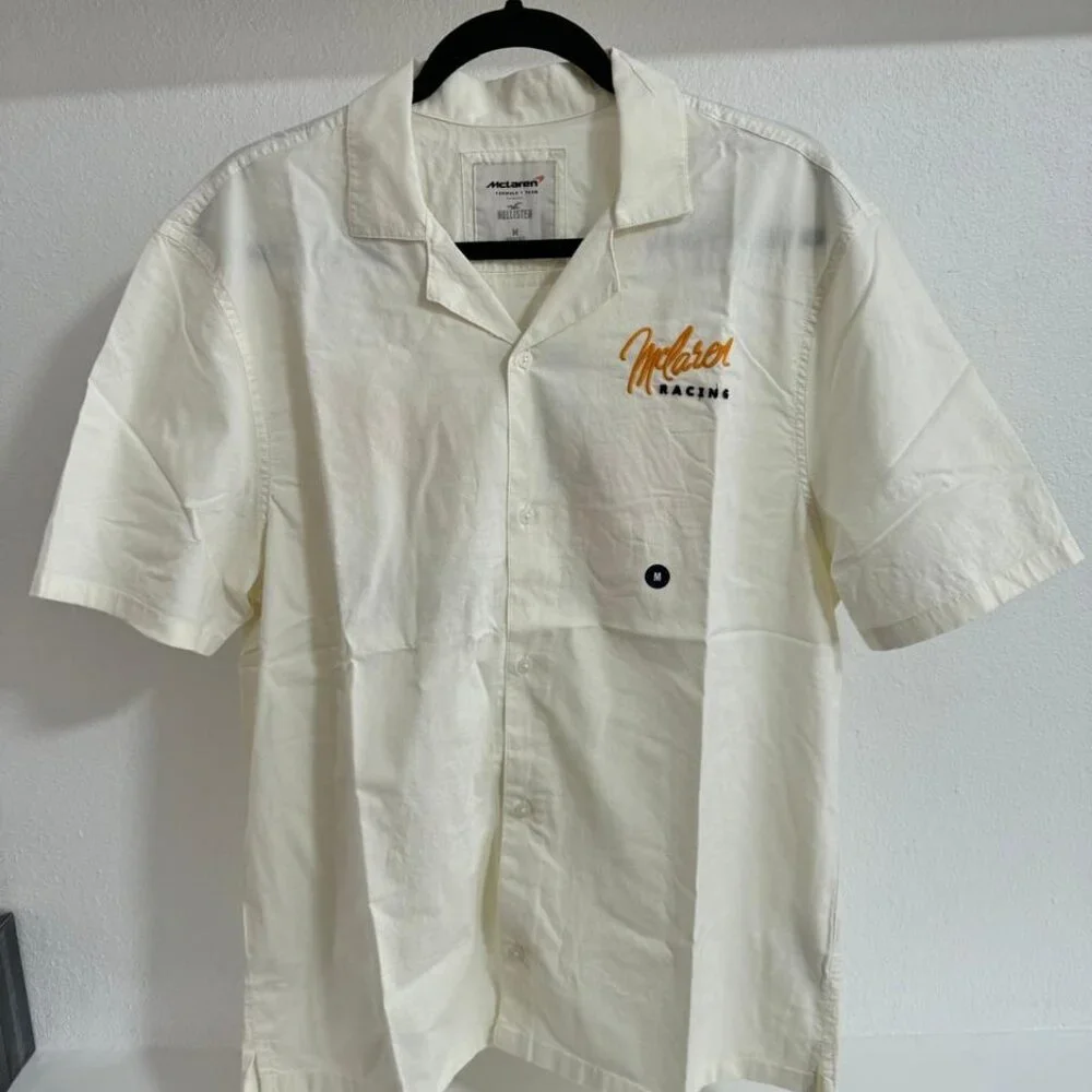 Hollister | Shirts | Hollister Mclaren Graphic Workwear Shirt White |  Poshmark